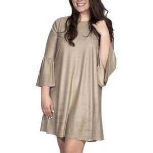 Tan Bell Sleeve Dress by Simply Southern